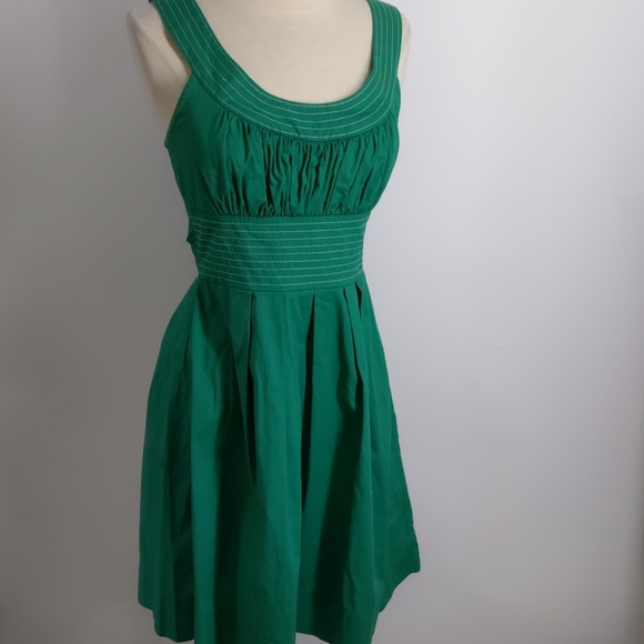 Trixxi green cotton sun dress w stitching-sz 9 - Picture 1 of 7